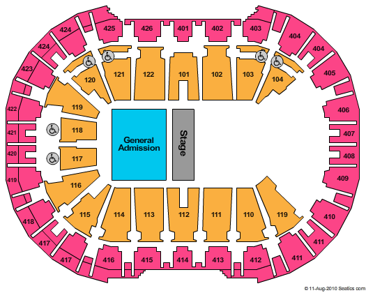 O2 Arena - Prague End Stage Seating Chart